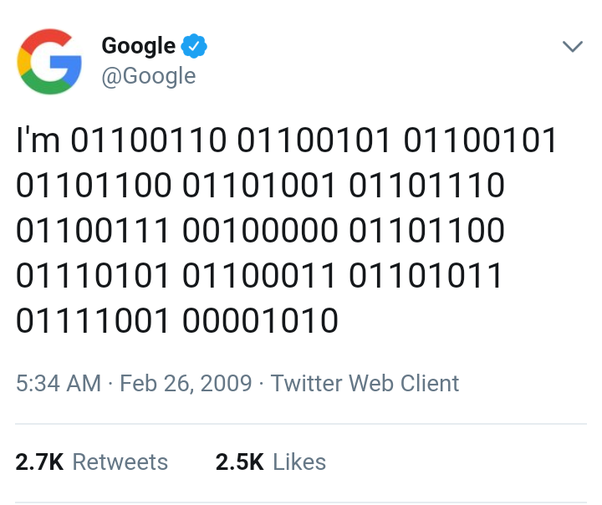google's first tweet